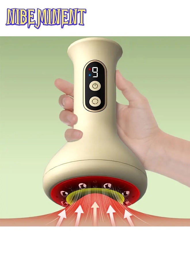 NIBEMINENT Portable Adjustable Intensity Cupping Massager, 9 Levels of Intensity, Full Body Cupping Tool, 1200mA with Hot Compress Function, Suitable for Home Use and As A Gift, Portable Rechargeable Cupping Device with 8 Steel Balls - Image 3