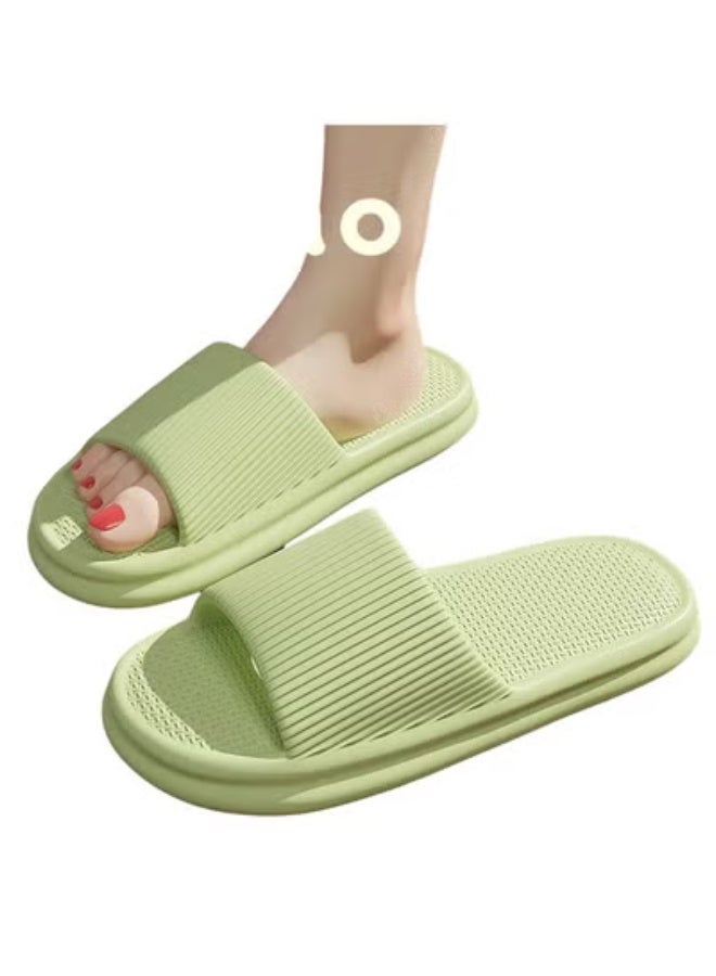 RedMapleTEK Anti-slip Home Bathroom Slippers for Men and Women Green - Image 1