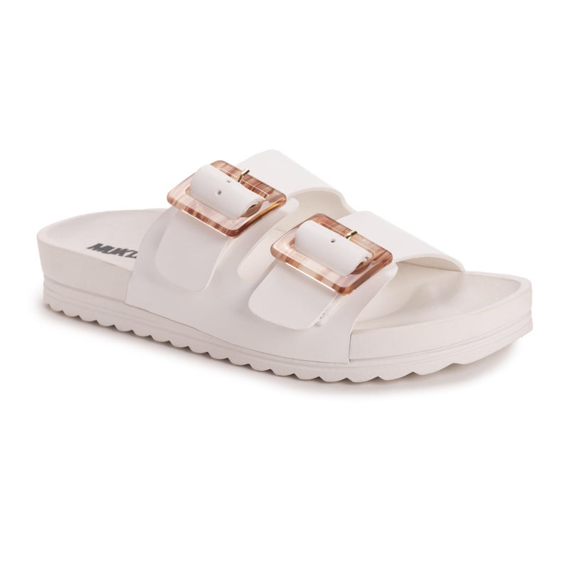 MUK LUKS Women's Grand Cayman Sandal, White, 8 - Image 1