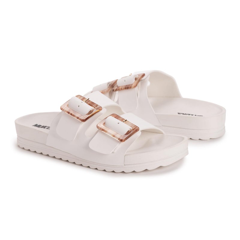 MUK LUKS Women's Grand Cayman Sandal, White, 8 - Image 2