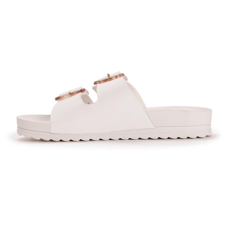 MUK LUKS Women's Grand Cayman Sandal, White, 8 - Image 3