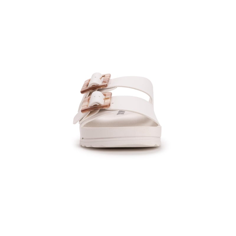 MUK LUKS Women's Grand Cayman Sandal, White, 8 - Image 4