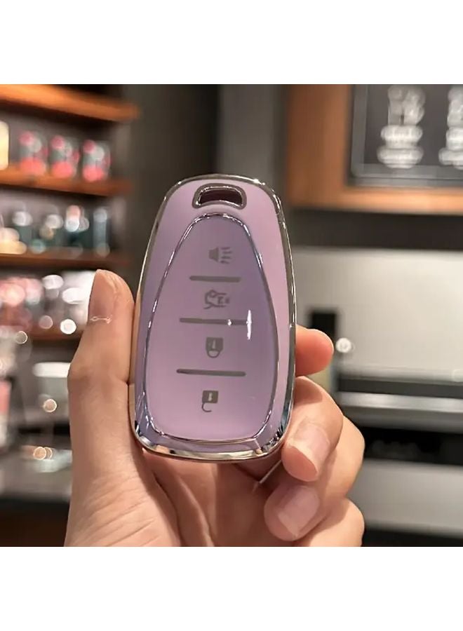 Purple TPU Key Fob Cover Case for Chevrolet Malibu Camaro Cruze Traverse Spark Equinox - Image 4