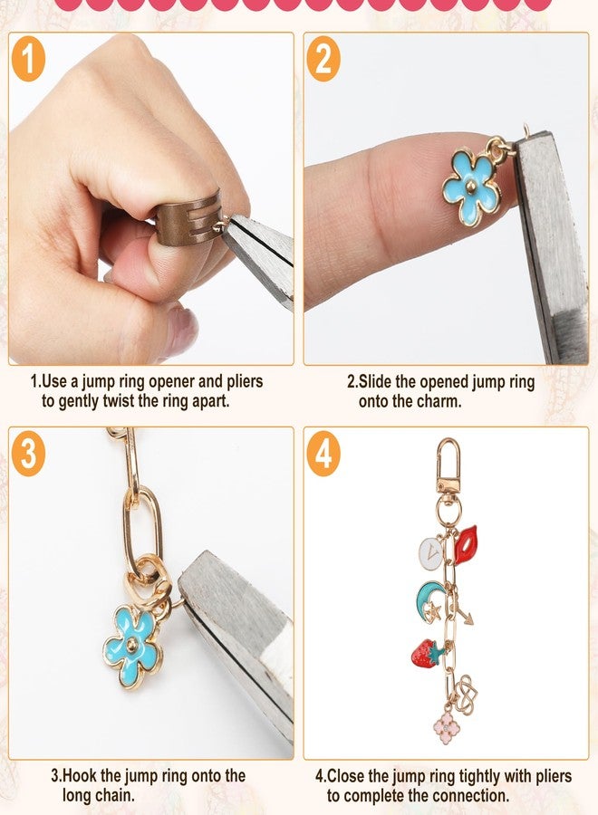 Starry 252Pcs Keychain Making Kit 50 Set Keychain Clips DIY Bag Charm Kit with Extender Chain Bulk 200 Jump Ring for Jewelry Bags Accessories DIY Craft Supplies - Image 3