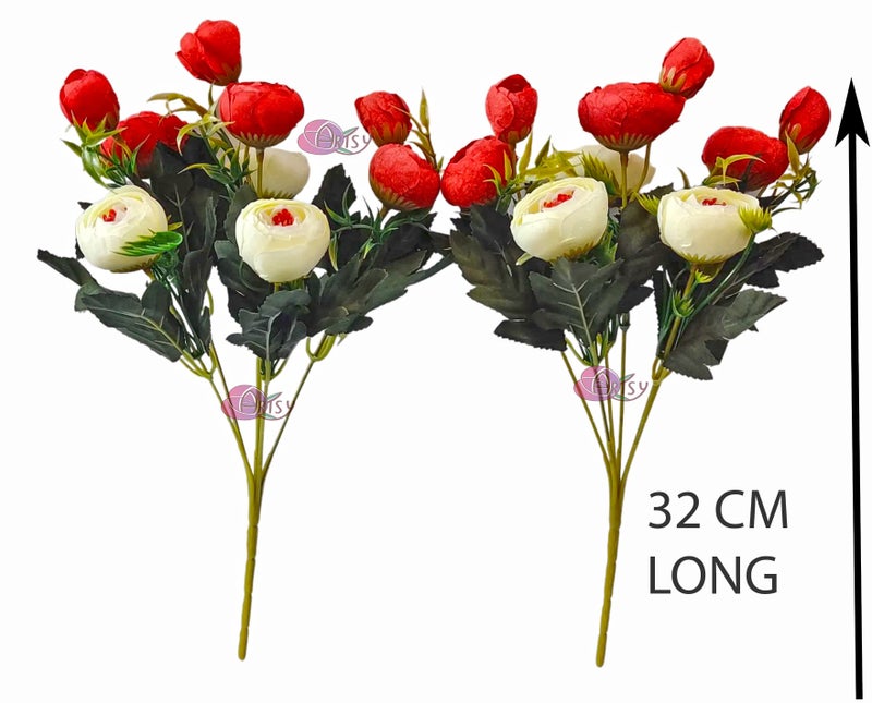 ARTSY Artificial Flowers for Home Decoration Small Size Rose Bunch Combo (Pack of Two) Dry Cut Finish | VASE NOT Included | - Image 4