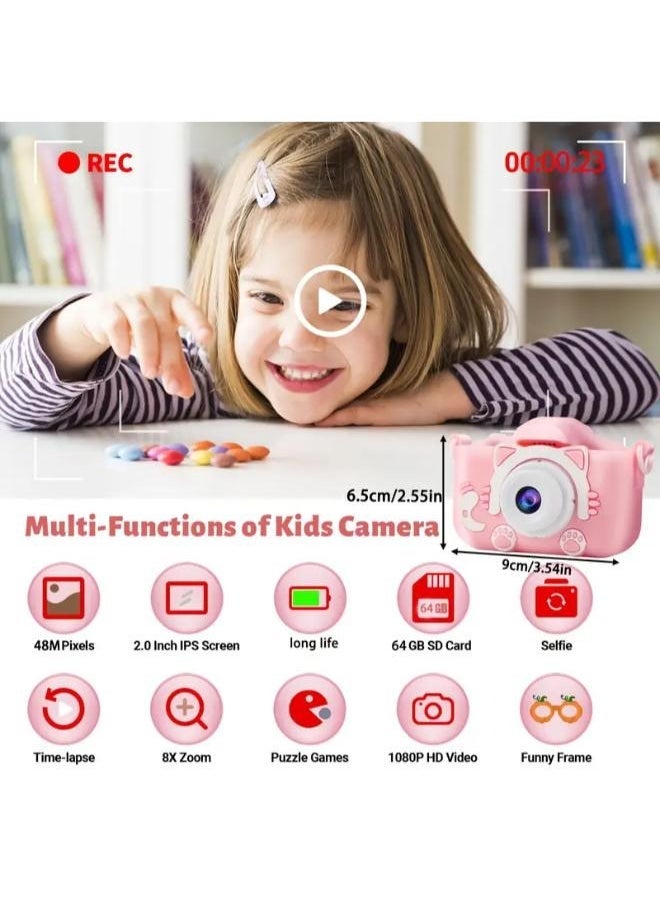 ELTRAZONE Kids Digital Camera for Girls and Boys | Pink Toddler Selfie Camera with Video, Games & Music | Easy-to-Use Portable Kids Camera for Birthday Gifts & Children’s Day | Durable, Safe & Fun Learning Toy | Perfect for Creative Play & Memory Capture - Image 3