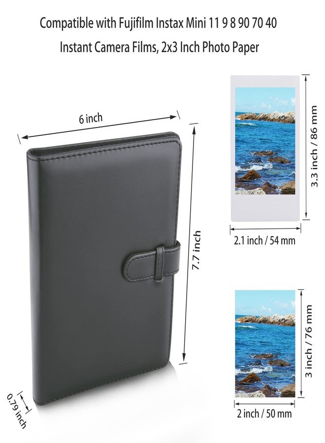 Hapeper 128 Pockets Photo Album Compatible with Fujifilm Instax Mini 12 11 9 8 90 70 40 Instant Camera Films and 2x3 Inch Photo Paper (Black) - Image 3