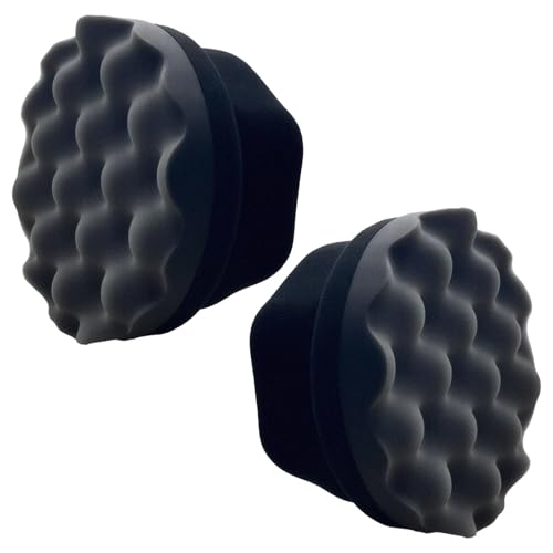 RXALASKA 2 Pcs Large Tire Shine Applicator Reusable Tire Dressing Applicator Wave Contoured Tire Sponge Pads for Car Detailing Cleaning 433 inch - Image 1