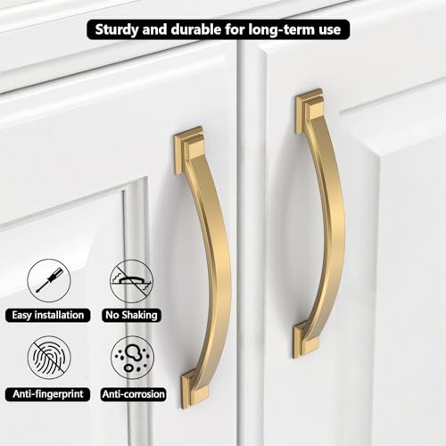 Coinkoly 10 Pack Champagne Bronze Cabinet Pulls 4102mm Hole CentersHardware for CabinetsKitchen Cabinet HandlesArch Cabinet Handles for Bathroom Dresser Drawer Handles - Image 3