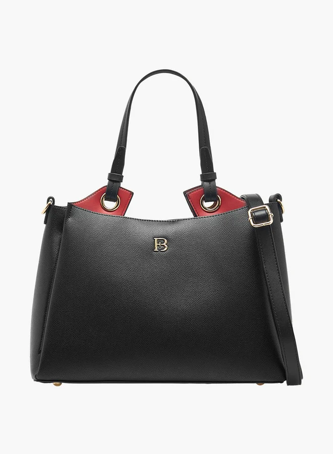 Flora Bella By Shoexpress Solid Tote Bag with Detachable Strap and Zip Closure