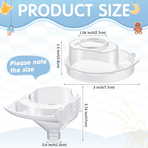 Remerry 4 Sets Replacement Funnel Compatible with Baby Brezza Formula Pro Advanced Replacement Parts Funnel and Cover Compatible with Baby Formula Dispenser, Clear, Easy to Use and Clean - Image 2