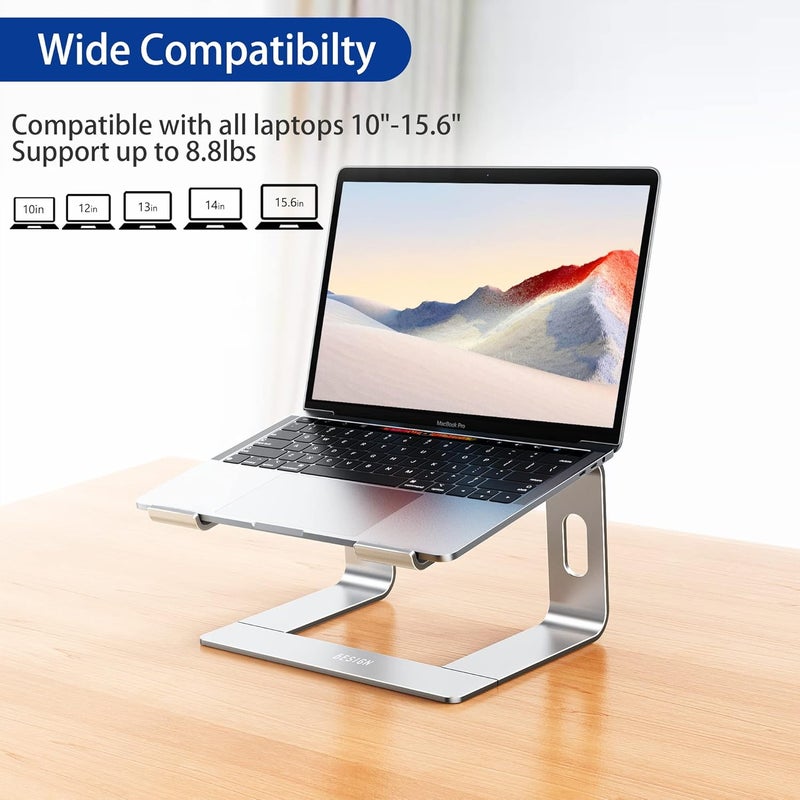 BESIGN LS03 Aluminum Laptop Stand, Ergonomic Detachable Computer Stand, Notebook Riser, Laptop Mount Compatible with Air, Pro, Dell, HP, Lenovo More 10-15.6" Laptops, Silver - Image 3