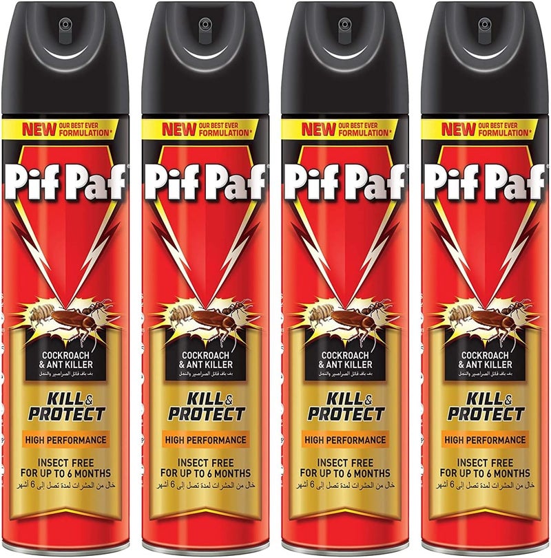 PIF PAF Power Guard Crawling Insect Killer, 4 X 400 ml
