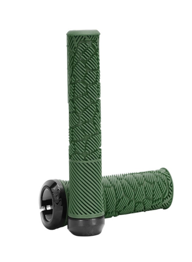 ENLEE Bike Handlebar Grips Single Lock Non-Slip Fits 22.2mm Handle for Mountain/Commuter/Folding Bikes Green - Image 1