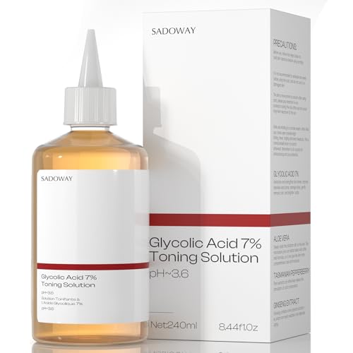 SADOWAY Glycolic Acid Toner: 240ml Glycolic Acid 7% Exfoliating Toner Toning Solution Which Soothes and Hydrates Skin - Image 1