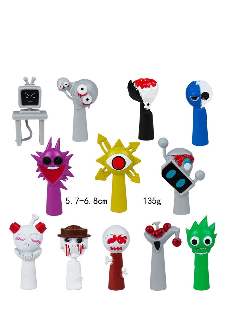 Y&D 12 Piece Sprunki  Figures The Sprunki  Action Figure Toys For Fans Sprunki Series Figures Model Birthday Cake Toppers 