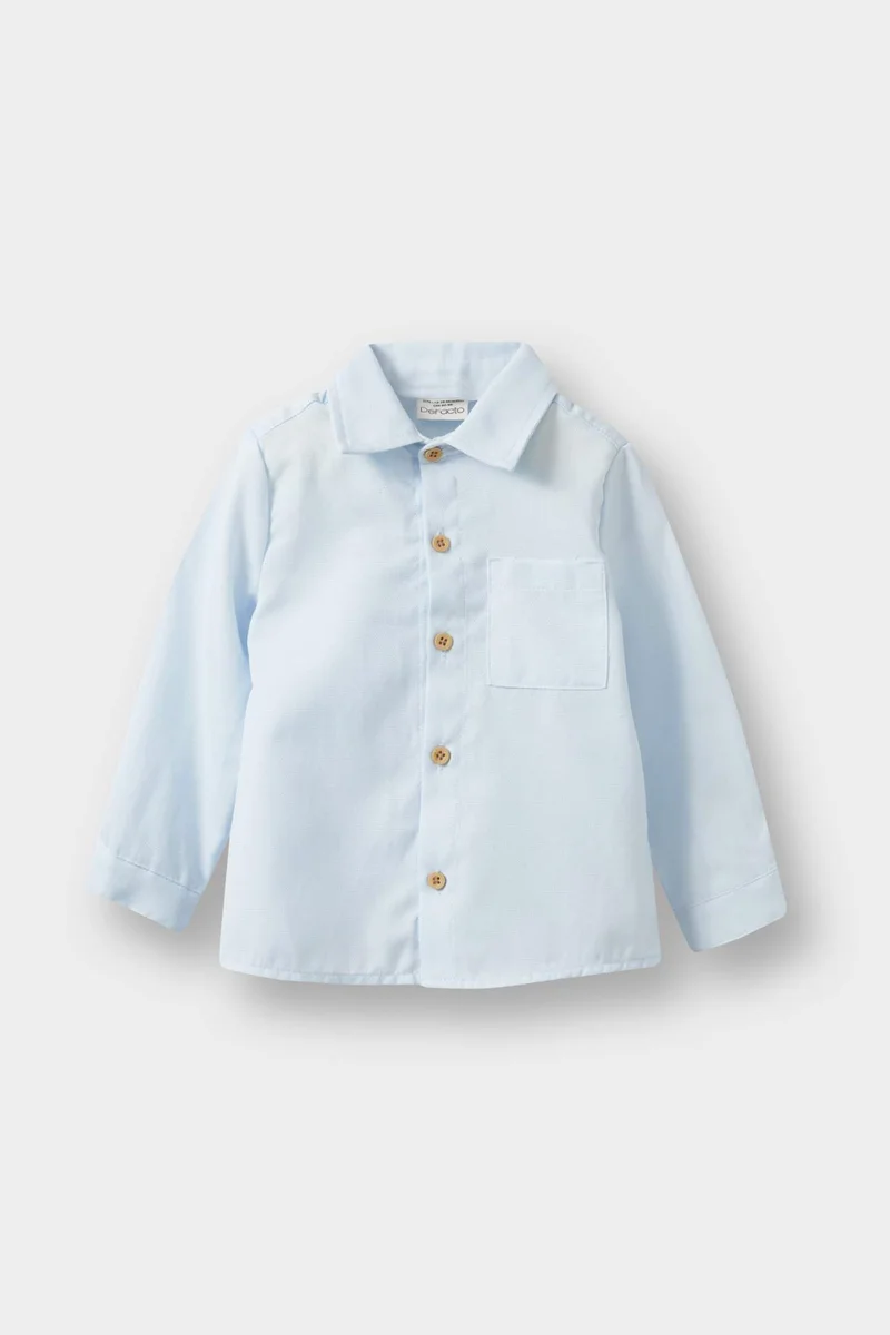 ديفاكتو Baby Boy Shirt Collar Oxford Long Sleeve Shirt