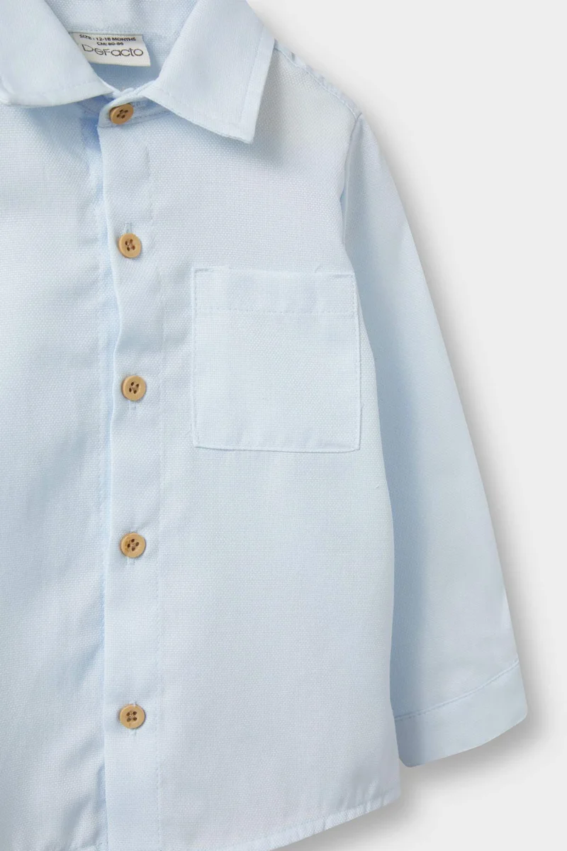 ديفاكتو Baby Boy Shirt Collar Oxford Long Sleeve Shirt