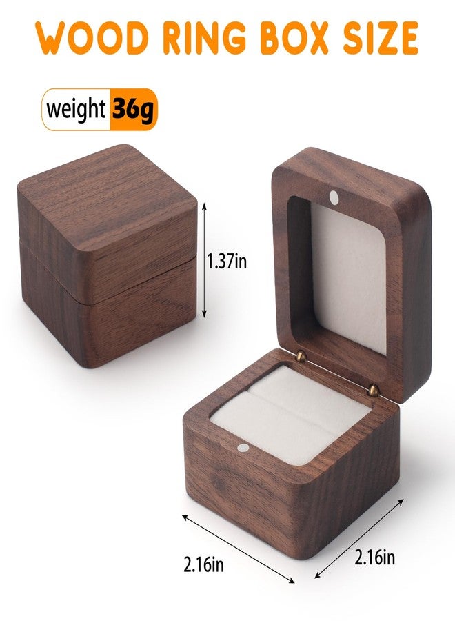 ERDOGLY Wooden Ring Box with Single Slot, Mini Engagement Ring Holder Box, Square Wedding Ring Box Jewelry Storage Case, Elegant and Retro Ring Gift Box for Proposal, Wedding, Ceremony (White) - Image 2