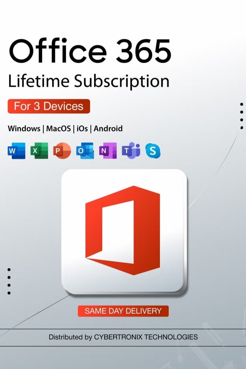 Office Office 365 Lifetime Account for 3 Devices | Windows, Android, MAC, iOS & Online | Digital License