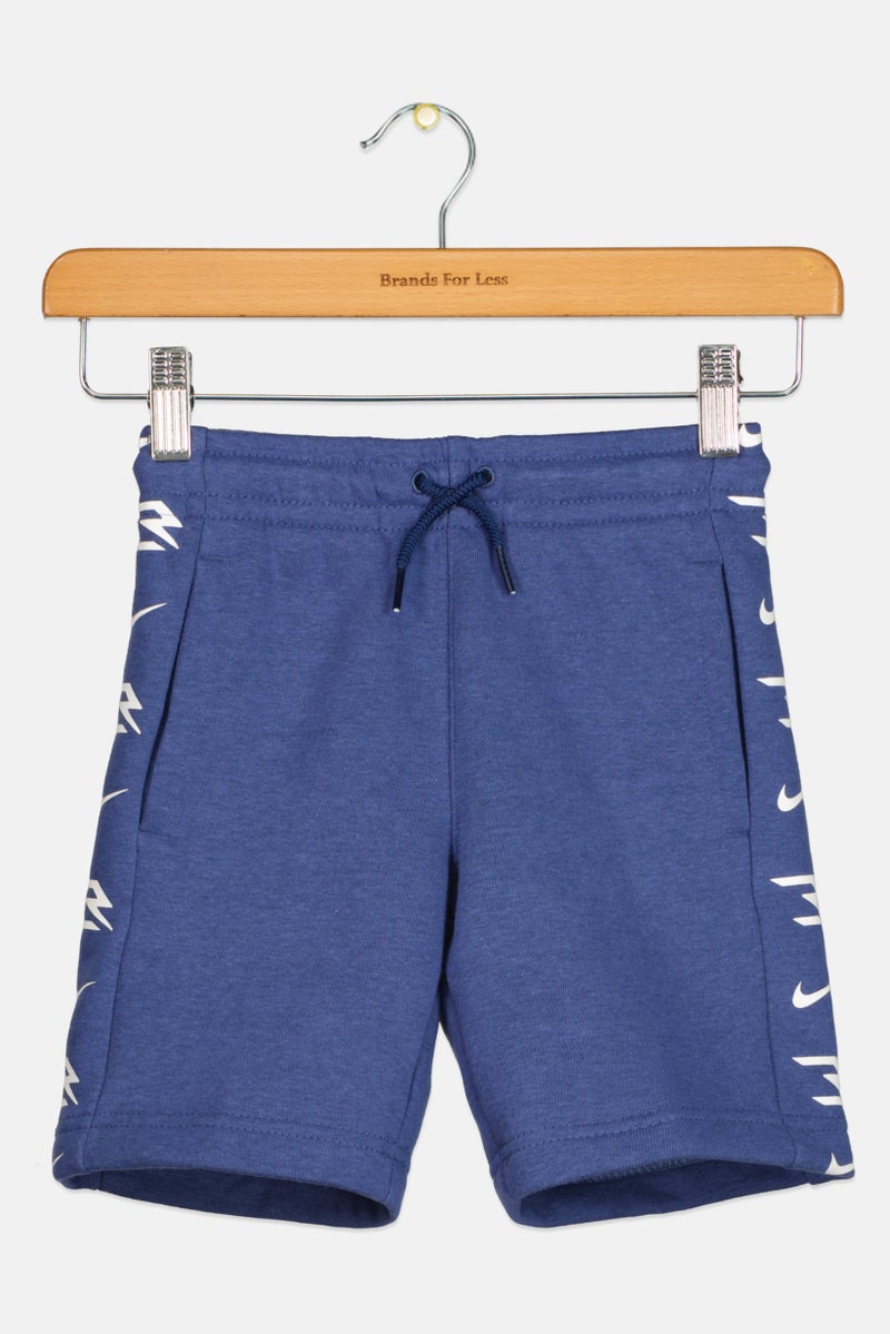 Nike شورت تدريب رياضي للأطفال من نايك 3 براند بواسطة راسل ويلسون، للأولاد، بشعار العلامة التجارية، أزرق - Image 1