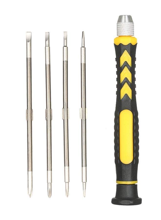 5-In-1 Multi-Functional Screwdrivers Set With Magnetic Slotted And Phillips Bits Multicolour