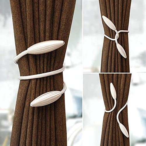 Gokich Gokich Polyester Blend Curtain Holder TiebackAlloy Curtain TiebackDrape Tie Backs Decorative Unique Design 2 Pcs Beige 