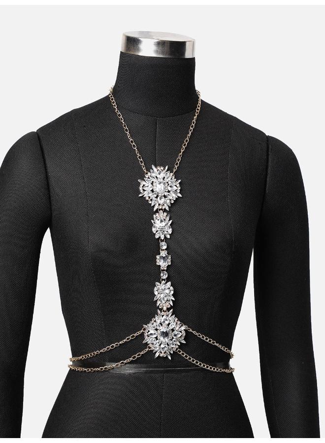 SOHI Gem Studded Choker Artificial Body Chain Jewellery - Image 4