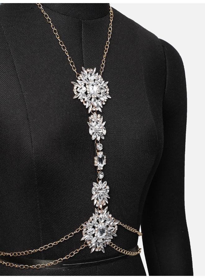 SOHI Gem Studded Choker Artificial Body Chain Jewellery - Image 3