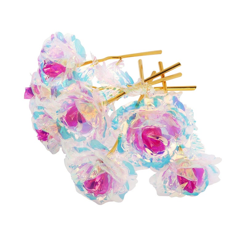 Warmtree 15 Pcs 24K Galaxy Rose Colorful Artificial Flowers Rainbow Rose Flower Forever Rose Best Gifts for Mother's Day Thanksgiving Valentine's Day Girl's Birthday Party, Gradient Color - Image 1