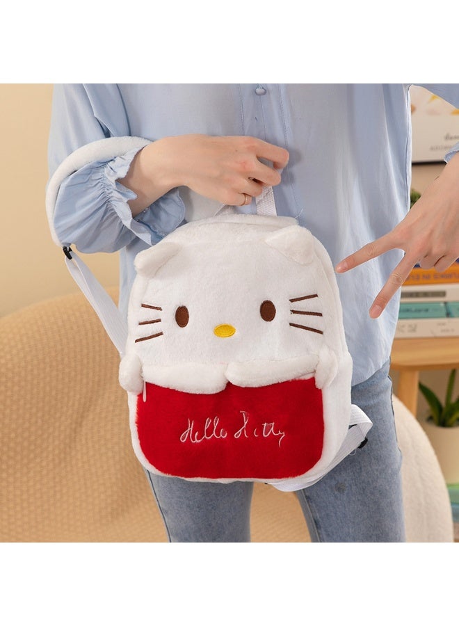Sanrio HelloKitty Plush Backpack, Mini Cartoon Double Strap Shoulder Bag, Soft Fluffy Casual Backpack for Women, Best Gifts for Her - Image 4