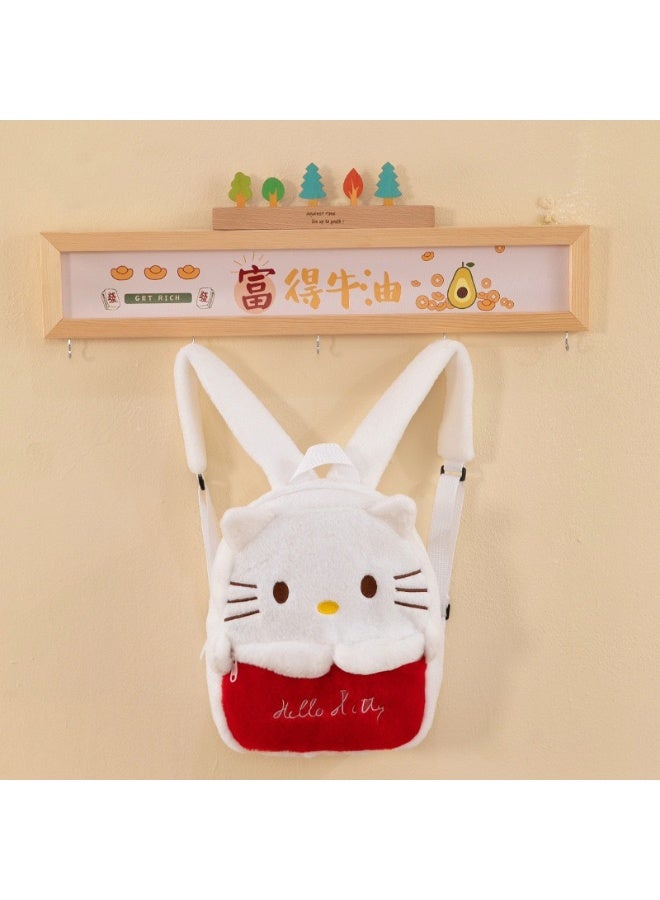 Sanrio HelloKitty Plush Backpack, Mini Cartoon Double Strap Shoulder Bag, Soft Fluffy Casual Backpack for Women, Best Gifts for Her - Image 1