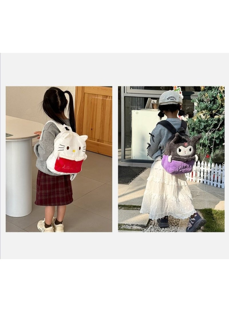 Sanrio HelloKitty Plush Backpack, Mini Cartoon Double Strap Shoulder Bag, Soft Fluffy Casual Backpack for Women, Best Gifts for Her - Image 5