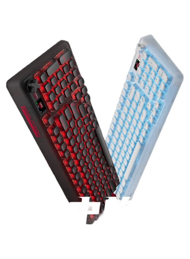 Cherry Pixiu98 Customized Keyboard Gasket 2.4G Bluetooth Three-Mode Wireless Rgb Hot-Swappable Lcd Display Gaming Keyboard Ice Flame Blue Tea Axis - Image 1