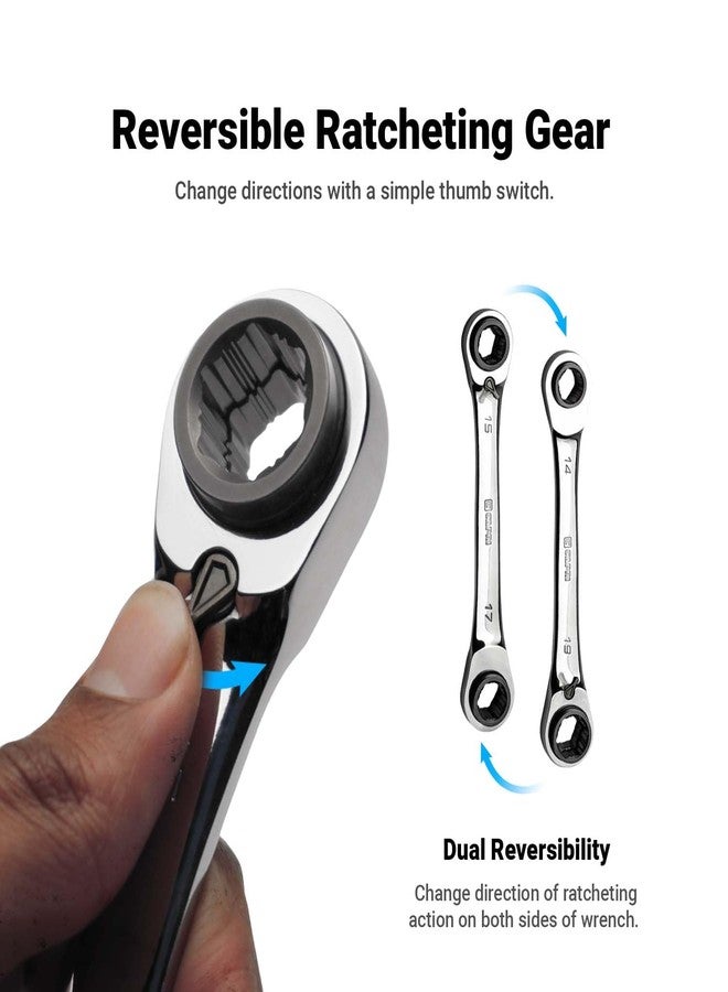 Capri Tools 4-in-1 120-Tooth Box End Reversible Ratcheting Wrench, 5/16, 3/8, 7/16, 1/2 in., SAE - Image 5