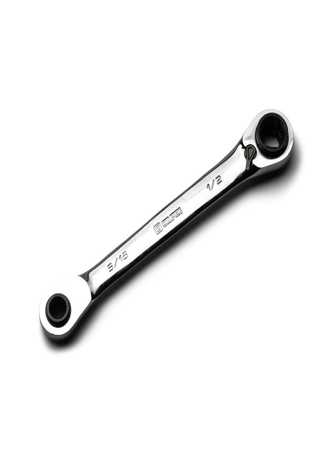 Capri Tools 4-in-1 120-Tooth Box End Reversible Ratcheting Wrench, 5/16, 3/8, 7/16, 1/2 in., SAE - Image 1