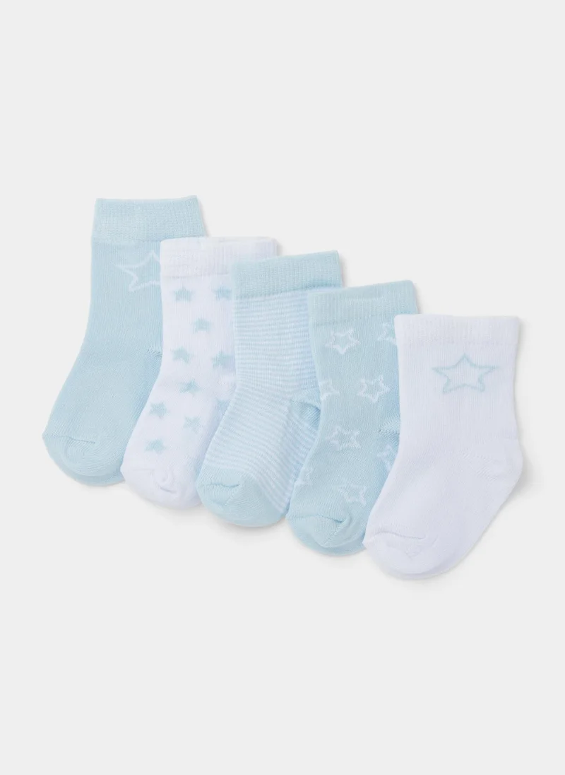 Matalan Baby 5 Pack Blue Socks