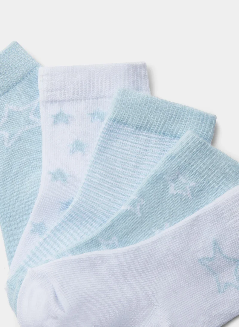 Matalan Baby 5 Pack Blue Socks