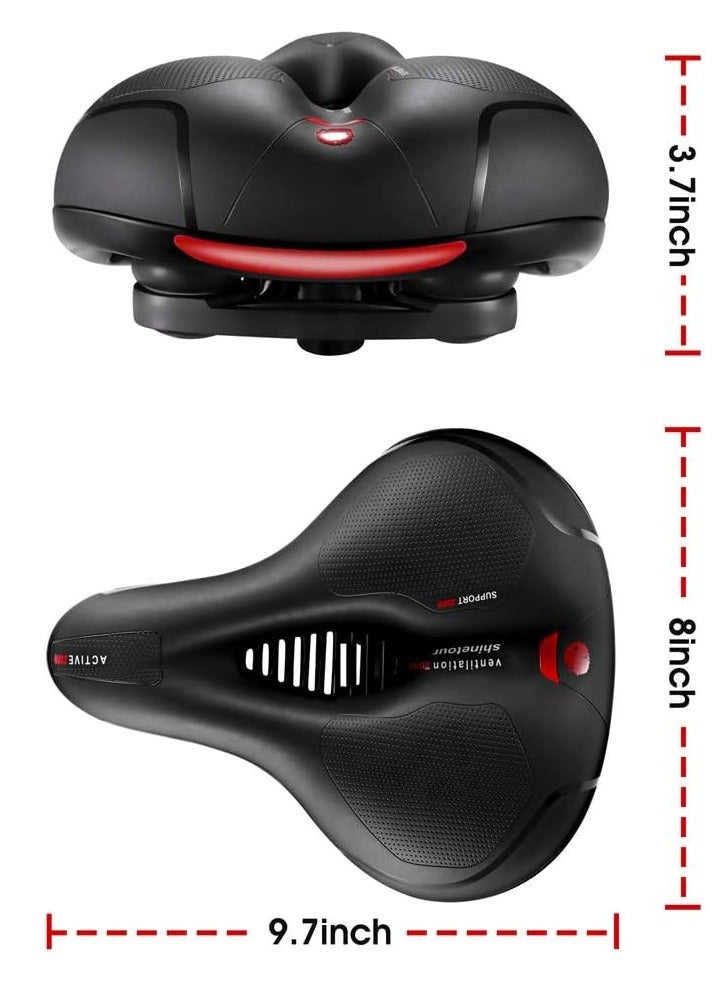 وسادة مقعد مريحة للرجال والنساء مع كرة مزدوجة لامتصاص الصدمات من إسفنج الذاكرة المقاوم للماء، سرج دراجة عريض مناسب للدراجات الهوائية - Image 4