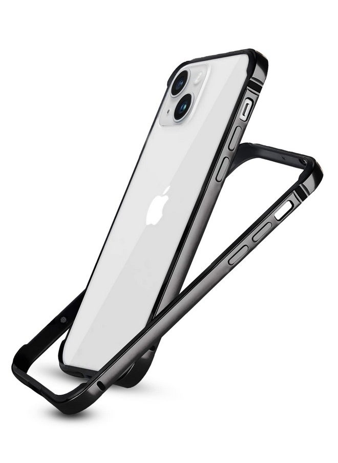 Raegr - RAEGR iPhone 14 / iPhone 13/13 Pro Case | Anodized Aluminum Bumper | Mag-Safe Compatible| Edge Armor Protective Minimal Case Designed for iPhone 14/13 / 13 Pro (6.1 -Inch) 2022 - Black RG10425 - Image 1