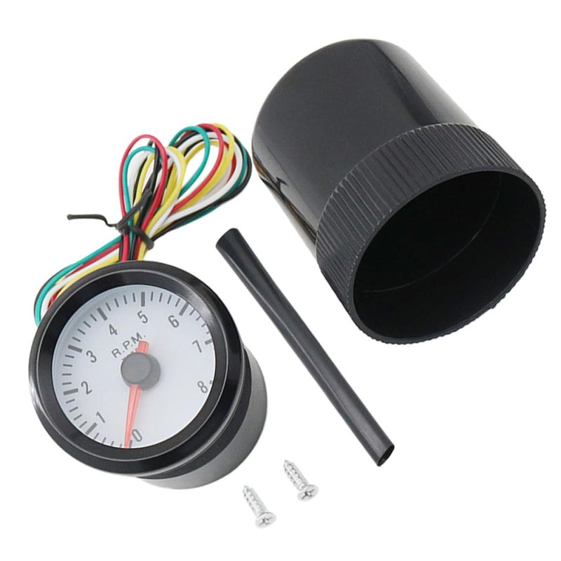 Blue Light Black Ring 52mm 2 Inch Tachometer Speedometer Gauge 0 8000 RPM for 1 8 Cylinder Engines - Image 2