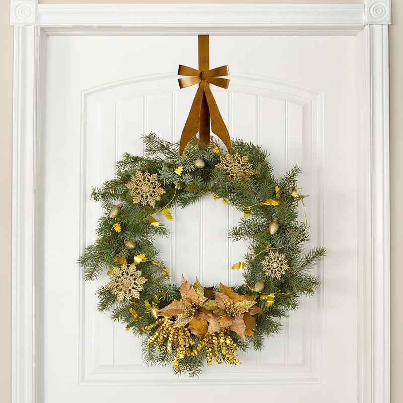 KEDONCHEN 2Pack Bow Wreath Hangers for Front Door,Christmas Decoration Metal Bow Door Wreath Hanger,Over The Door Christmas Wreath Hooks - Image 5