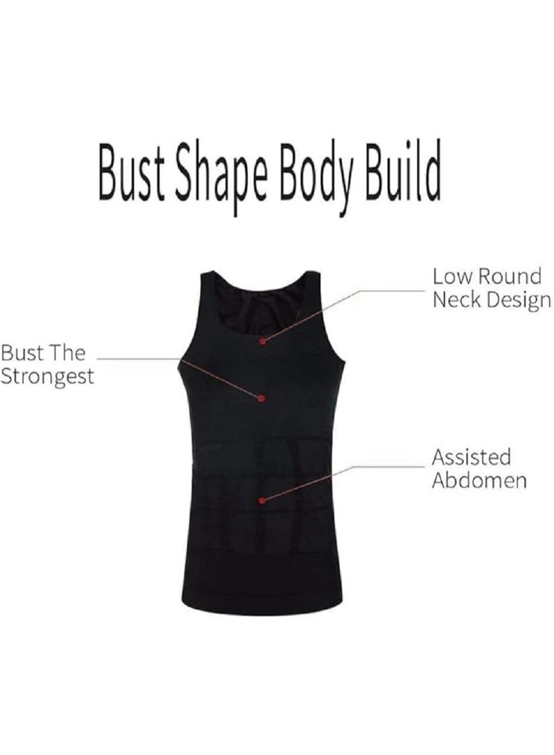 NAKXUS Mens Slimming Body Shaper Vest Shirt Mens Athletic Compression Shirt Slimming Body Shaper Tank Top Abs Abdomen Slim Vest Undershirt - Image 2
