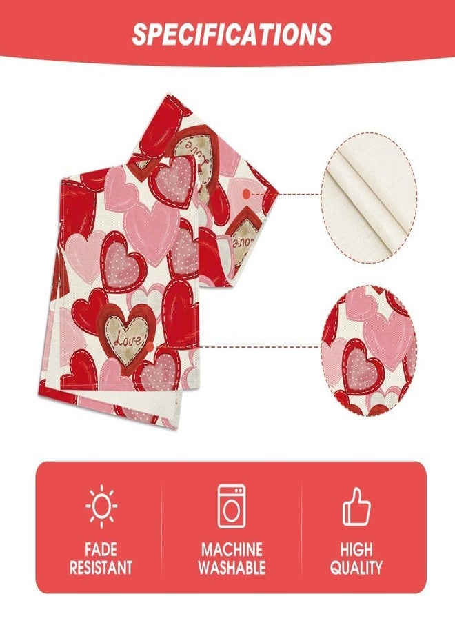 TARINI Valentine Table Runner, Valentines Day Decorations, Heart Table Runner, Red Heart Valentine's Day Table Runners, Home Dining Party Table Decoration,33*183cm - Image 5