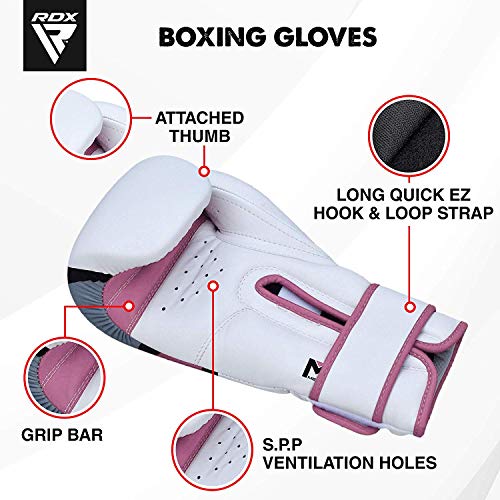 RDX Boxing Gloves EGO, Sparring Muay Thai Kickboxing MMA Heavy Training Mitts, Maya Hide Leather, Ventilated, Long Support, Punching Bag Workout Pads, Men Women Adult 8 10 12 14 16 oz - Image 3