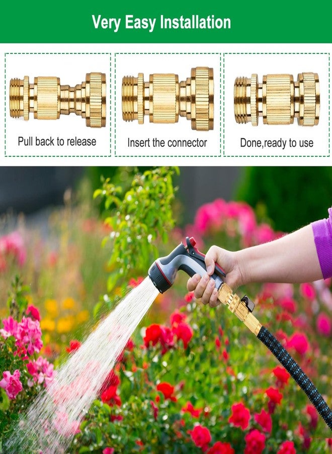 BoArt Garden Hose Quick Connector Set, Solid Brass 3/4 Inch Water Fitings Thread Easy Connect No-Leak Male Female 6 Sets - Image 3