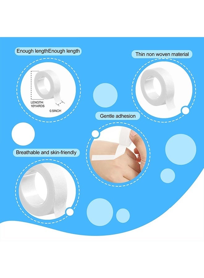 JIAROU 9 Rolls Flexible  White Tape Breathable Nose Tape，Micropore Tape, Paper tape medical, Self Adhesive First Aid Bandages for Wound Injuries Swelling - Image 3