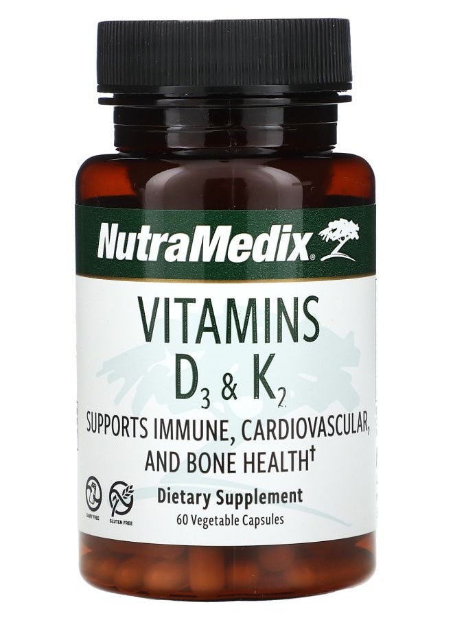 Nutramedix - Vitamins D3 & K2 60 Vegetable Capsules - Image 1