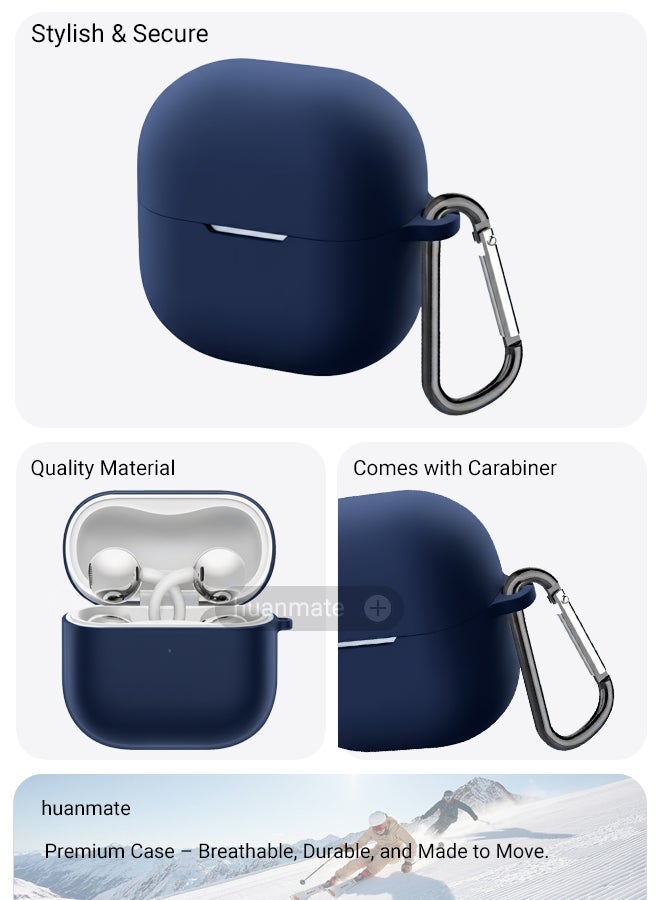 huanmate Huawei FreeClip 2 Silicone Case Cover - Dark Blue - Made with Soft Silicone, Lightweight & Durable - Stylish Design, Accurate Cut-outs, Easy Installation & Removal - Image 5