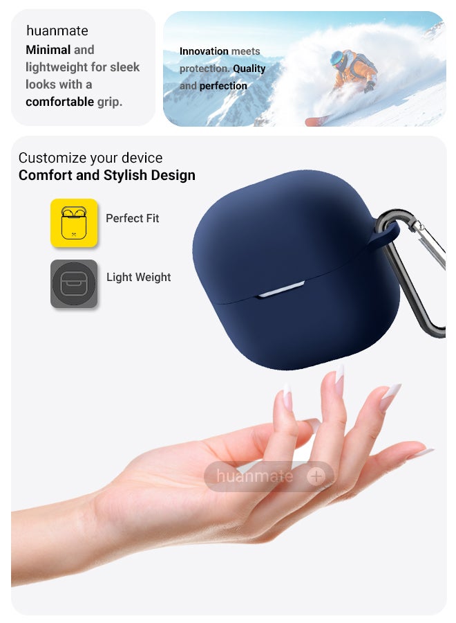 huanmate Huawei FreeClip 2 Silicone Case Cover - Dark Blue - Made with Soft Silicone, Lightweight & Durable - Stylish Design, Accurate Cut-outs, Easy Installation & Removal - Image 3